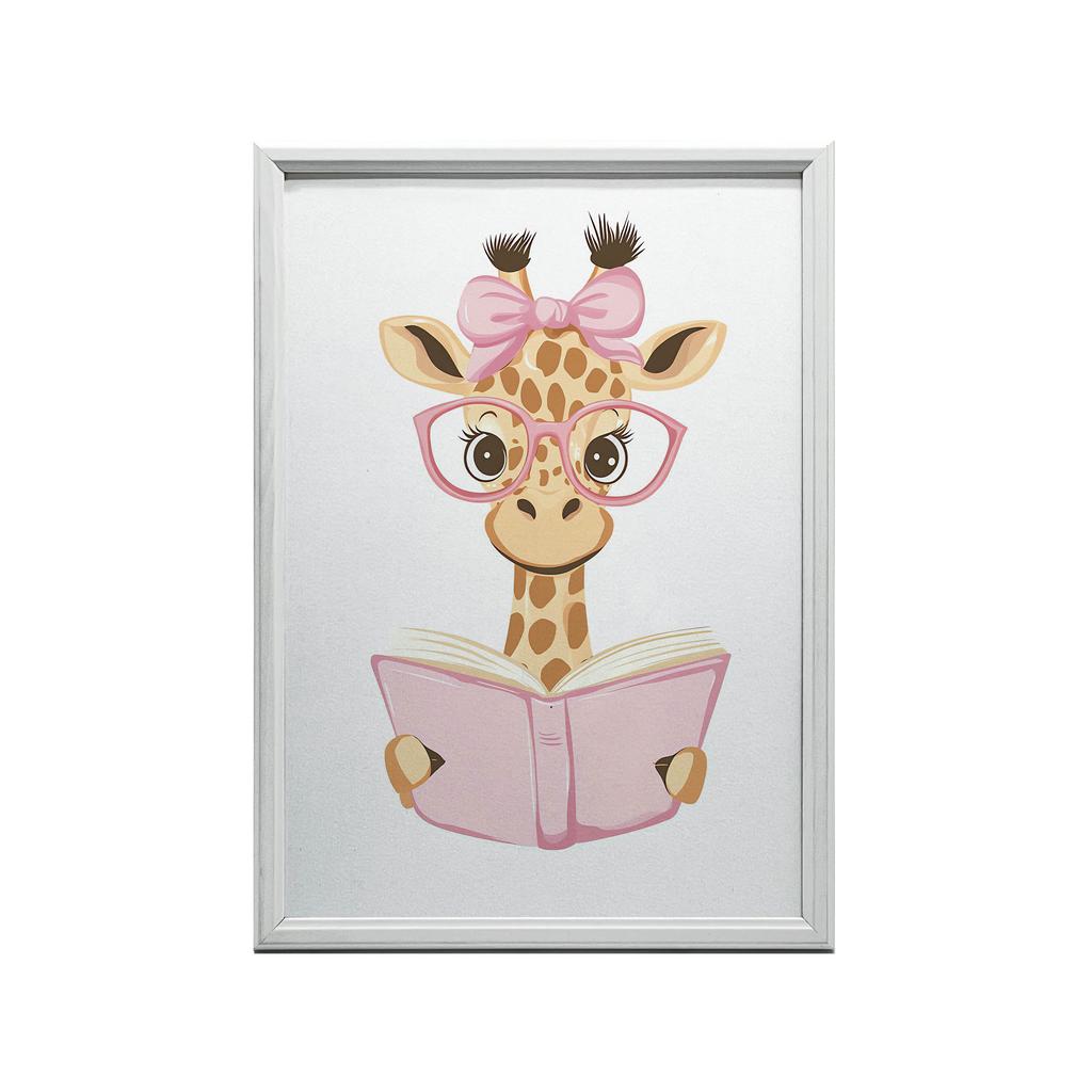 Plakat Uśmiechnięta Żyrafa W Różowych Okularach Plakat Uśmiechnięta Żyrafa W Różowych Okularach, 40X50 Cm, Bez Ramy, Papier Matowy 230 Gsm