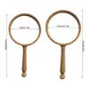 652F Aspherical Glass Magnifier 10X Magnification with Retro Wooden Handle Comfortable Reading Aid Gift for Senior