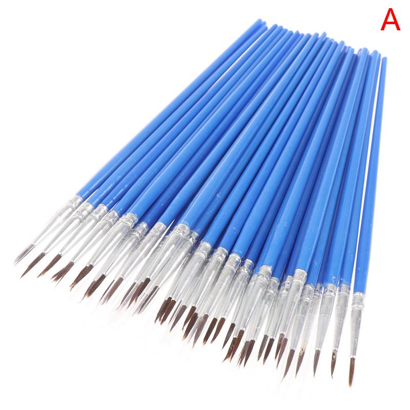 50Pcs Flat Paint Brush With Nylon Bristles Small Brushes In Bulk For Detail Painting