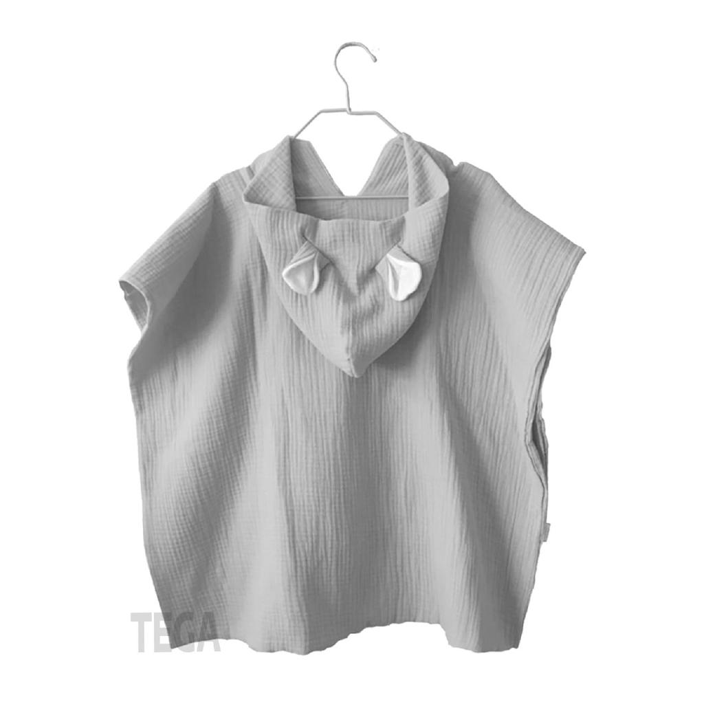 Органический 100% хлопок, 4 слоя муслина с капюшоном, пляжный детский детский халат-пончо, банное полотенце