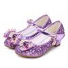 Girls' Sparkly High Heel Mary Janes: Autumn 2025 Korean-Style Princess Leather Shoes for Students In Small, Medium, Large.