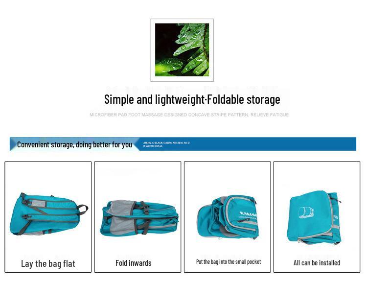Легкий водонепроницаемый складной рюкзак для активного отдыха - Большая вместимость, складной походный рюкзак.