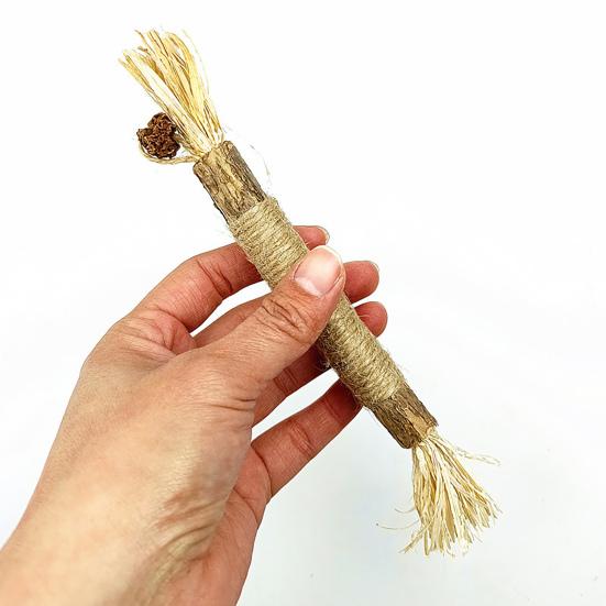 Cat Chew Toy Natural Silver Vine Dental Stick Cats Teeth Cleaning Self-play Toy Safe Catnip Chew Stick for Indoor Cats Playing Promotes Dental Health