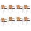 VidaXL Set of 8 Garden Chairs with Cushions, Patio Seats, Dining Chairs, Outdoor Patio Furniture, 3078532