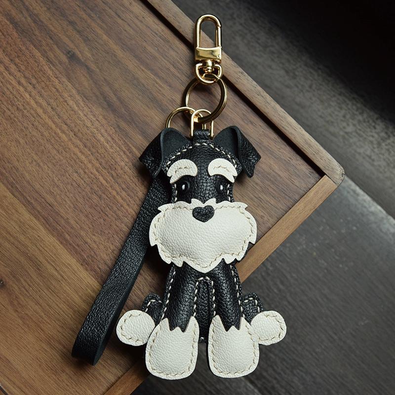 Schnauzer Hand-sewn Car Key Pendant Bag Pendant Dog Cute Custom Gift Female Keychain