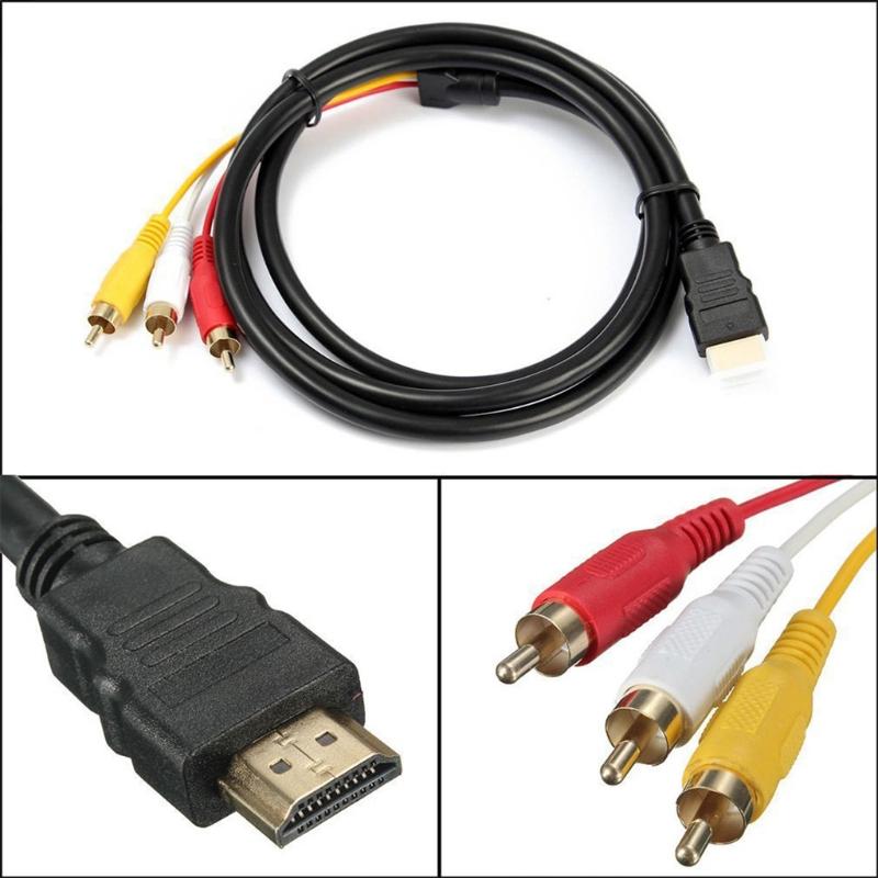 К RCA-кабелю, для HDMI-папы на 3 RCA-папы, видео/аудио AV-кабель, разъем-адаптер, передатчик для HDTV, 5 футов/1,5 м