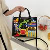 Большая сумка Женская Ретро Портативная Cross-body Tote Нишевая Вышивка Граффити Мексиканский Стиль Плечо