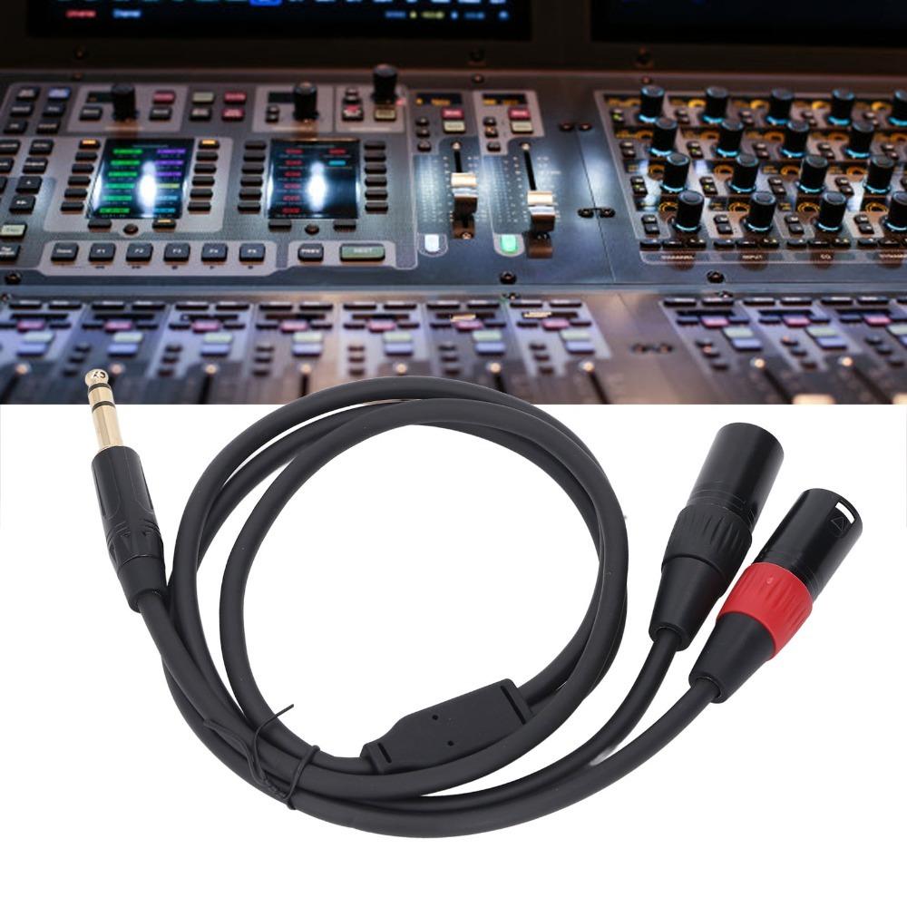 Unbalanced Y Splitter Cable 6.35mm Stereo Breakout Cable Signal Splitting