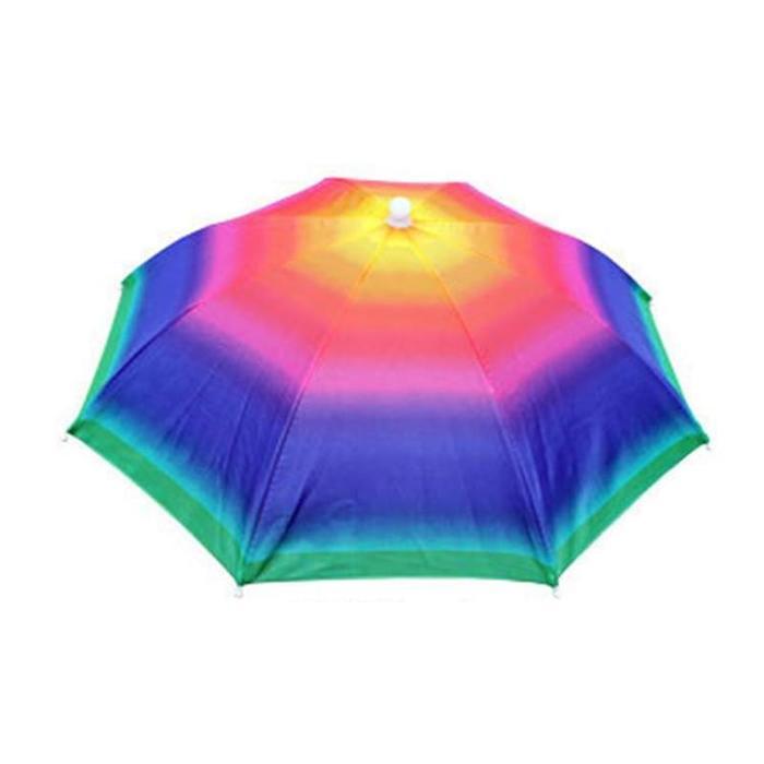 Foldable Hat Umbrellas Outdoor Unisex Sun Rain Cap Fishing Beach Camping Head Hats Camouflage Rainbow Headwear