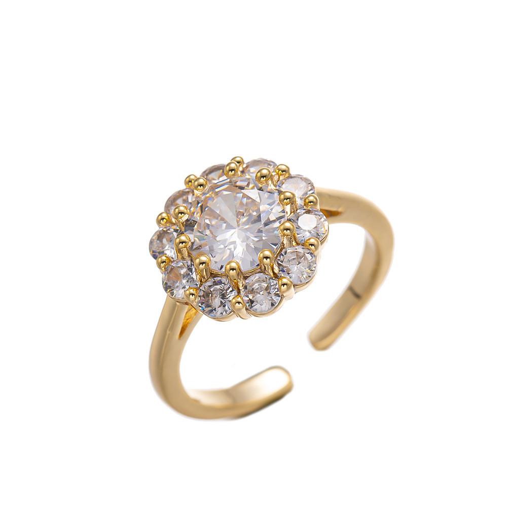 Copper Geometric Ring With Zircon Embellishments Perfect For Everyday Wear