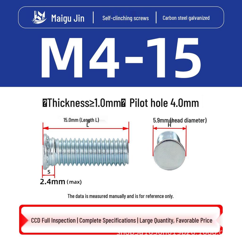 Flat Head Carbon Steel Galvanized Rivet Nuts FH-M2 to M10 - Free Shipping