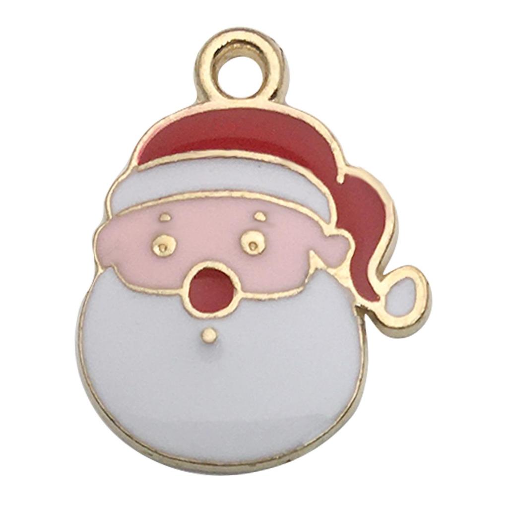 Set of 50 Christmas Oil Drop Pendants: Cute Santa, Snowman, Tree DIY Jewelry Accessories