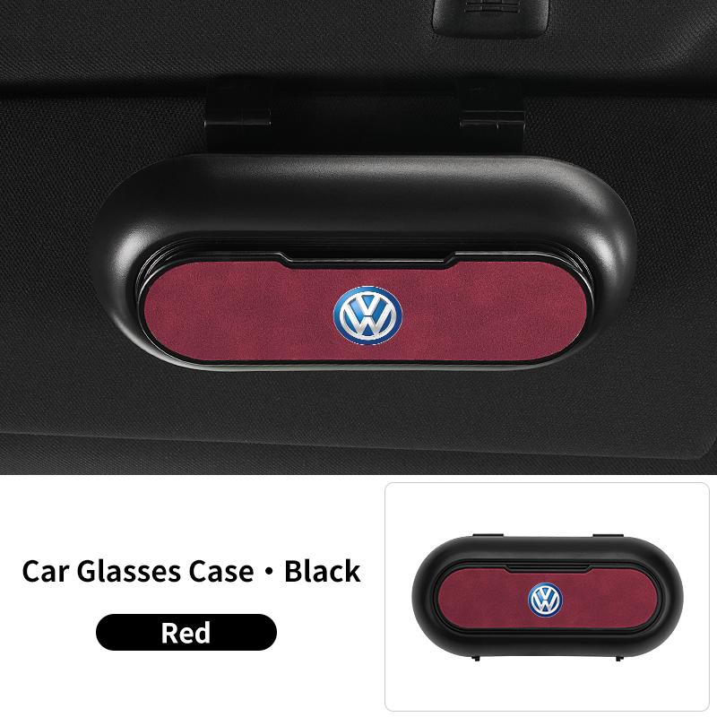 Car Glasses Case Holder Sun Visor Sunglasses Box Hanger Glasses Clip For Volkswagen VW Golf 4 6 GTI Tiguan B5 B6 B7 MK5 MK6 Polo E333