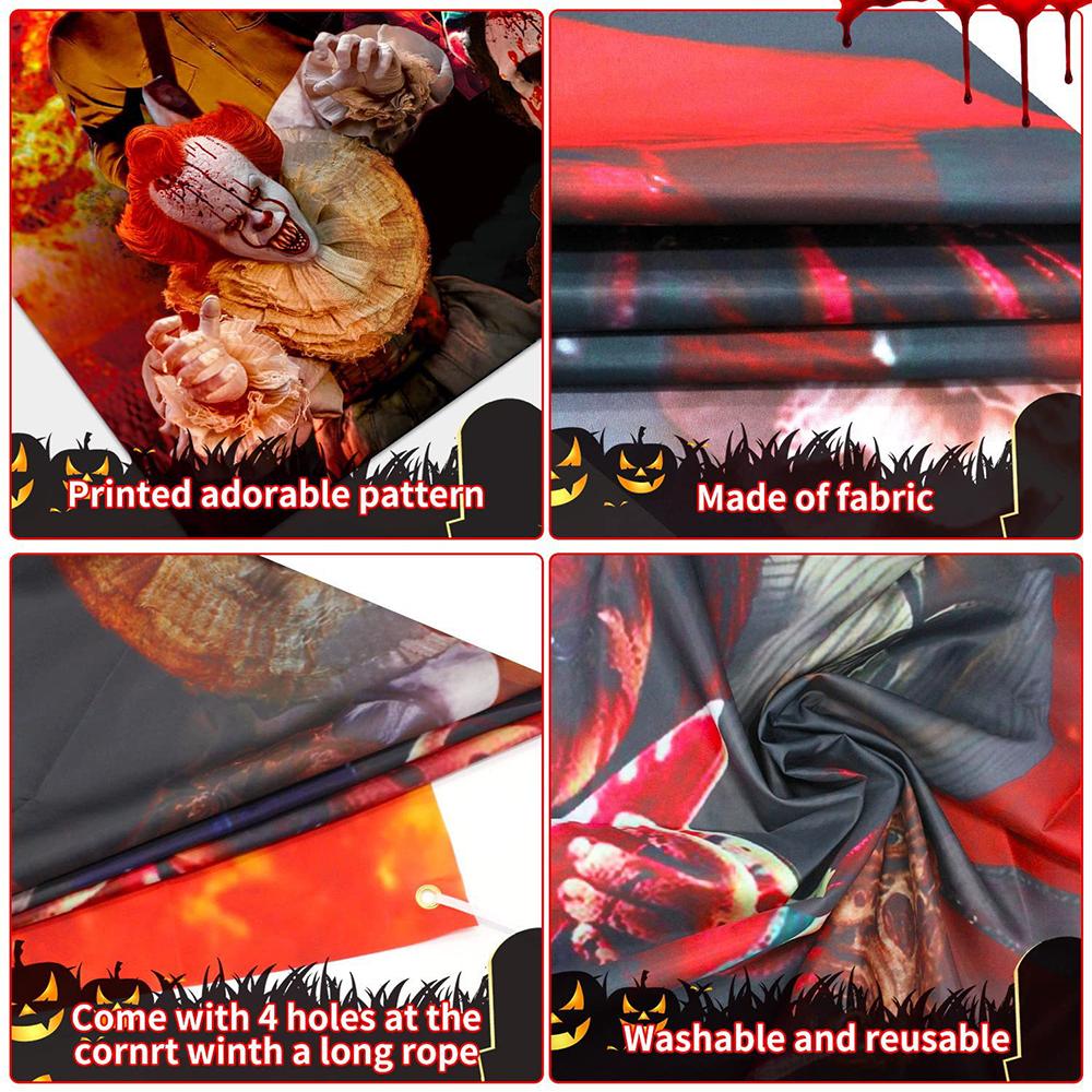 Horror Party Decorations Horror Classic Movie Character Photo Backdrop, 5x6.9ft