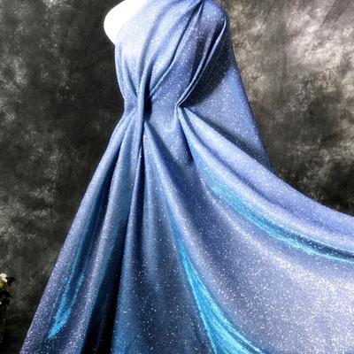 Блестящая эластичная градиентная ткань с пайетками 100x150 см, вечернее платье, фон для одежды, блестящий атлас, шитье своими руками