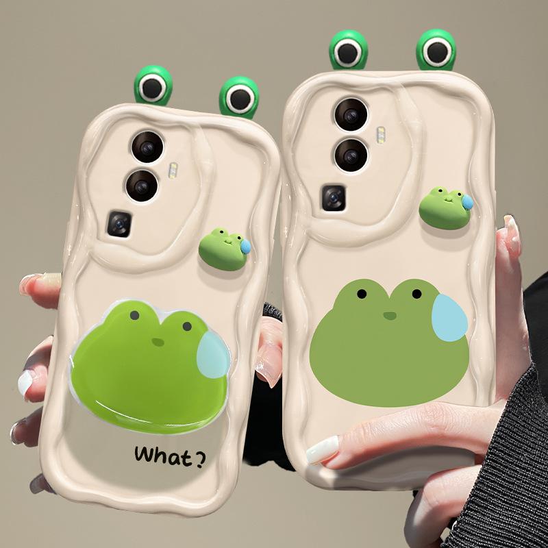 Applicable To Apple 14 Promax Mobile Phone Case IPhone 15 Cute Funny Three-dimensional Frog Doll 13 Silicone Soft Shell