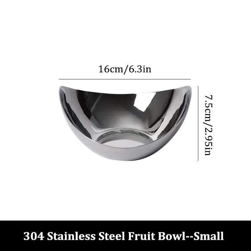 Роскошная миска для закусок и фруктов из нержавеющей стали 304, большое блюдо для подачи салата, поднос для фруктов, для хранения дома, гостиной, кухни, кофейни
