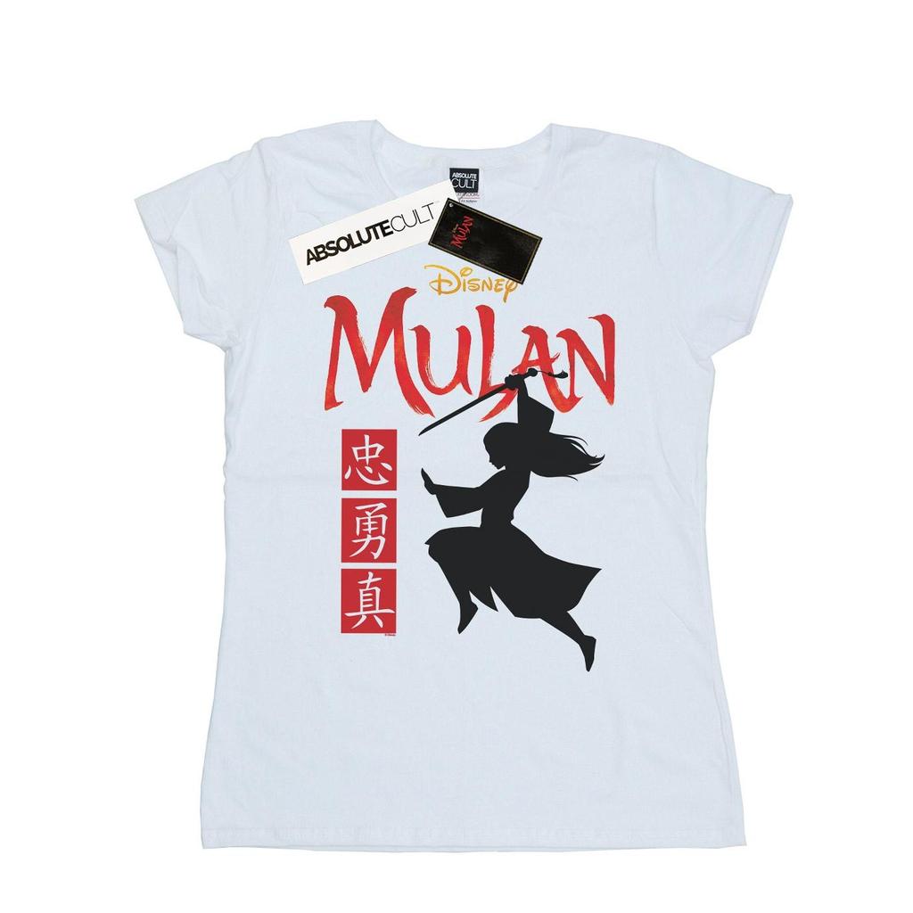 Disney Womens/Ladies Mulan Movie Warrior Silhouette Cotton T-Shirt