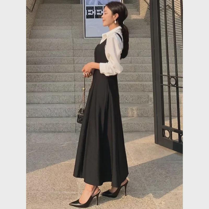 Элегантное женское облегающее платье-жилет в стиле Хепберн - корейская мода