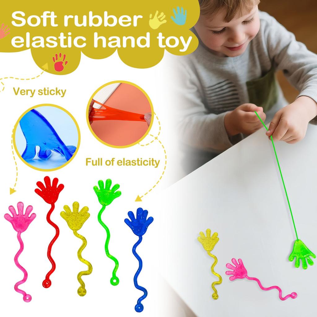 Soft Rubber Elastic Telescopic Hand Climbing Wall Creative Tricky Toy(Color Assorted Shipment)