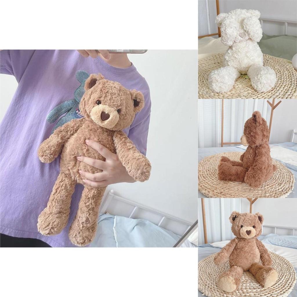 Очаровательная плюшевая игрушка-мишка в форме сердца для успокаивающего комфорта, 16,5 дюймов в высоту, с длинным пушистым коричневым мехом