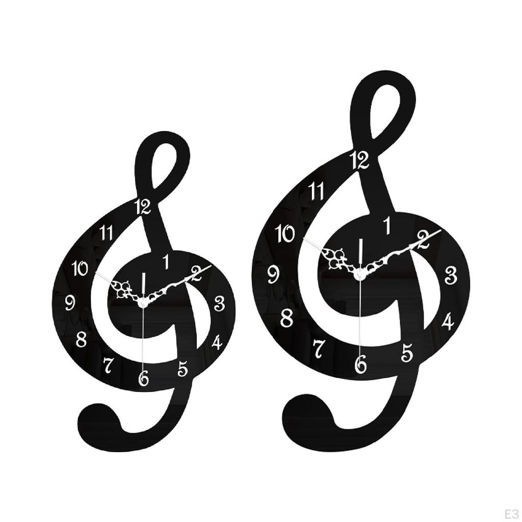 Wall Clock, Hanging Decorative Modern Gift, Non-Ticking, Silent, for Music Lovers, Cafe,
