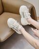 Холщовые туфли женские корейская версия платформа обувь на маффиновой подошве 2025 лето новые универсальные с круглым носком на шнуровке повседневные дышащие одинарные туфли