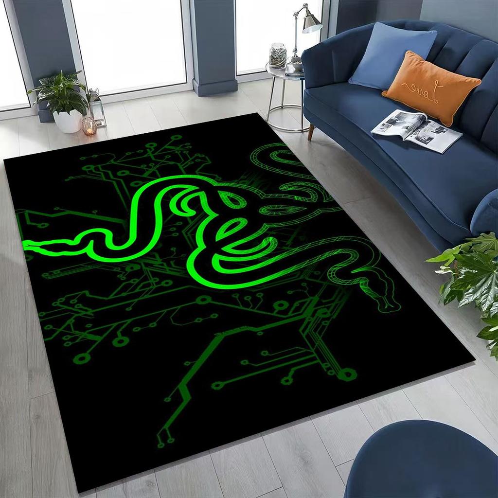 Модный ковер с логотипом Razer в стиле мото-арт для спальни, гостиной, дивана, домашний придверный коврик, большой детский нескользящий напольный коврик