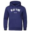 NEW YORK Letter U.S.A City Print Hoody Men Fashion Casual Long Sleeves Hooded Loose Oversize Pullover Hoodie Street Sweatshirt