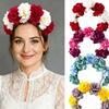 Vintage Artificial Flower Crown Romantic Bohemian Hair Accessories Colorful Floral Headband  Women