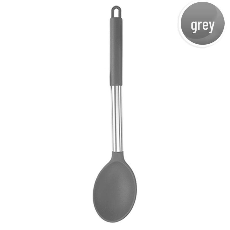 Черный набор кухонных принадлежностей из нержавеющей стали и с силиконовыми ручками, 15 предметов, с ведром для хранения