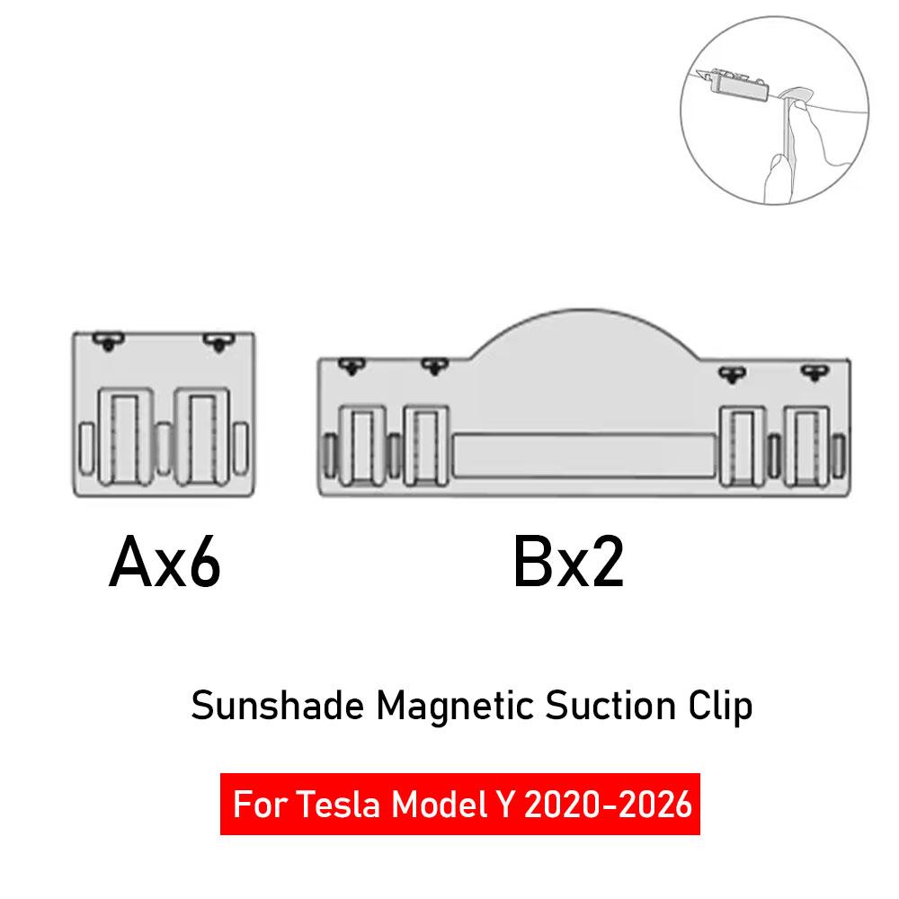 cfseh5 2026 For Tesla Model Y Juniper Sunshade Magnetic Suction Clip Sunroof honeycomb Sunshades Model 3 Highland Skylight Accessory