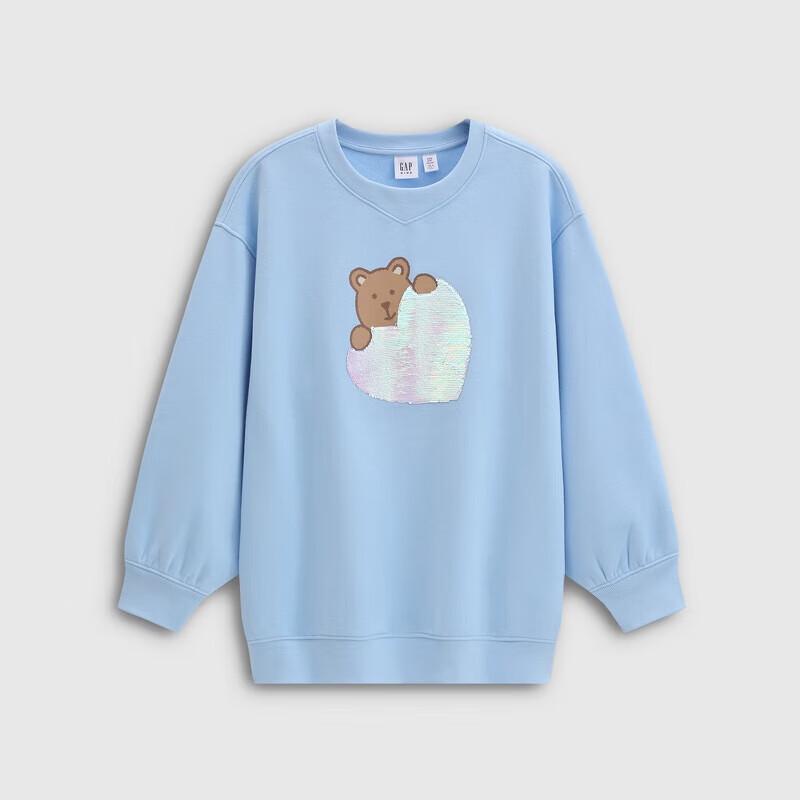 Gap Двусторонняя флисовая толстовка для девочек с пайетками и мишкой