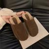 Мода 2025 Осень/Зима Новый Стиль Одношаговые На плоской подошве Универсальные Повседневные Ретро Баотоу Полушлепанцы Женские Пушистые Шлепанцы