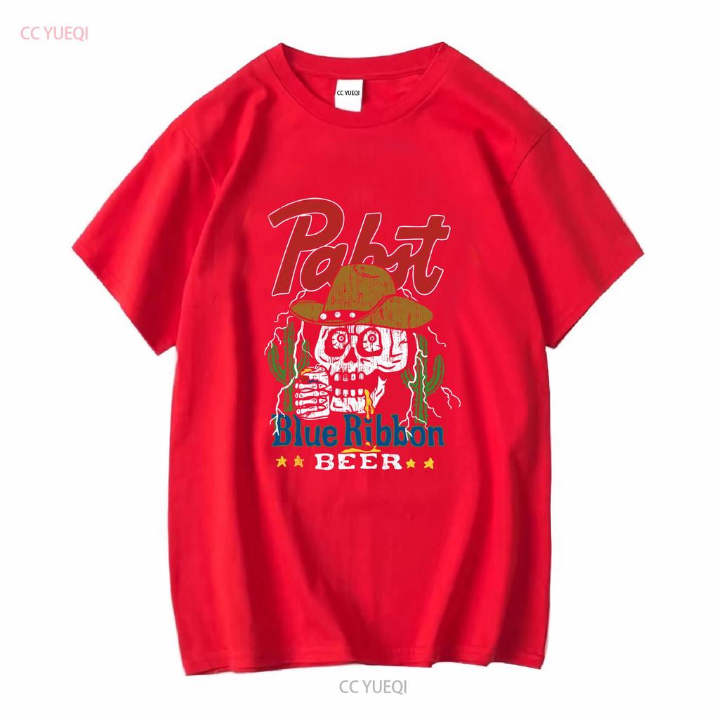 Pabst Blue Ribbon Beer T Shirt Adult Size Large Color Washed Black vintage Washed Breathable Comfortable Stretched Unisex