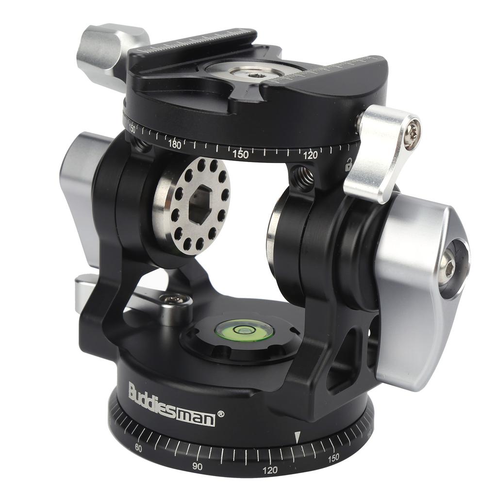 Buddiesman VH3IV Aluminium Alloy 360 Degrees  Rotation Panoramic Ball Head DualLevel with Scale