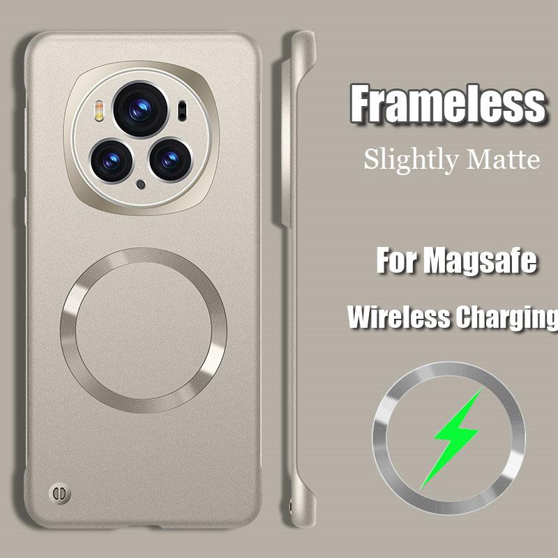 Безрамный матовый чехол для телефона Huawei Honor 200 Pro с беспроводной зарядкой Magsafe для Magsafe Магнитный чехол для Honor 100 200 Pro Capa Borderless Cover