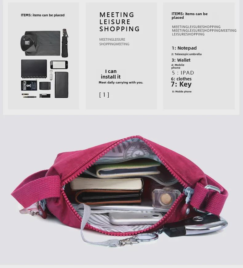 Versatile Lightweight Water-Repellent Nylon High-Top Shoulder Messenger Bag