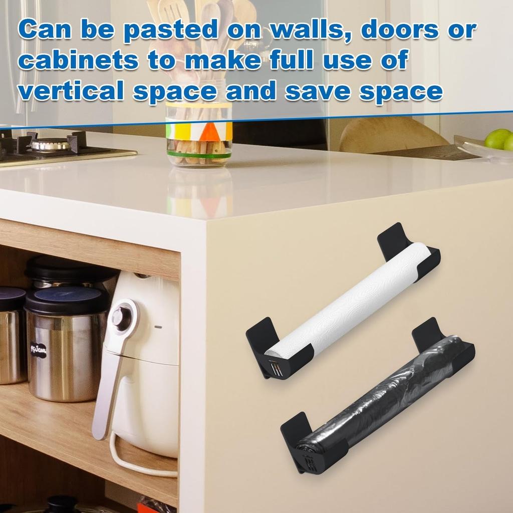 2 шт. держатель для мусорных пакетов, диспенсер для мусорных пакетов, держатель рулона, настенное крепление, держатель рулона для продуктовых пакетов, пластиковый органайзер для мусорных пакетов.