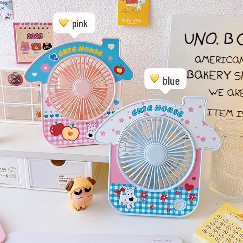 Chic Cabin-Style USB Desktop Fan: Stylish, Portable Mini Fan for Women