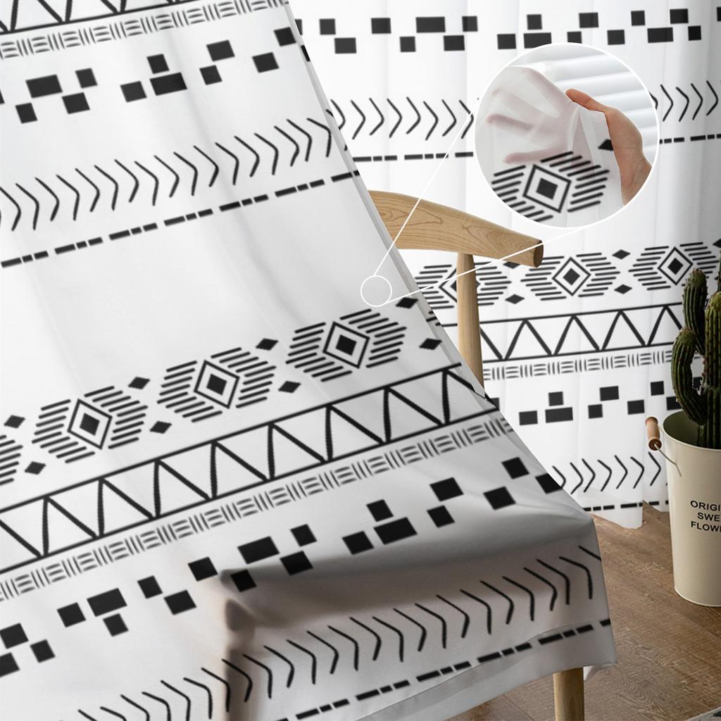 Ретро линии, текстура, прозрачные шторы для гостиной, спальни, детской комнаты, тюлевые занавески для окон