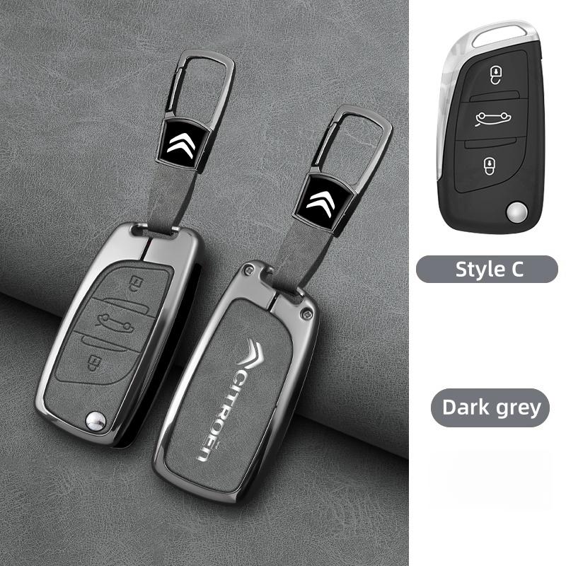 ALC1 Zinc Alloy Leather Car Key Case Cover For Citroen C1 C2 C3 C4 C5 C6 C4L Berlingo Picasso Jumpy Nemo Aircross Sega C5 X Accessori