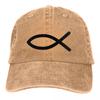 Постиранная унисекс бейсболка Ichthus Trucker Snapback Кепки Папа Шляпа Иисус Бог Крест Кепки для гольфа