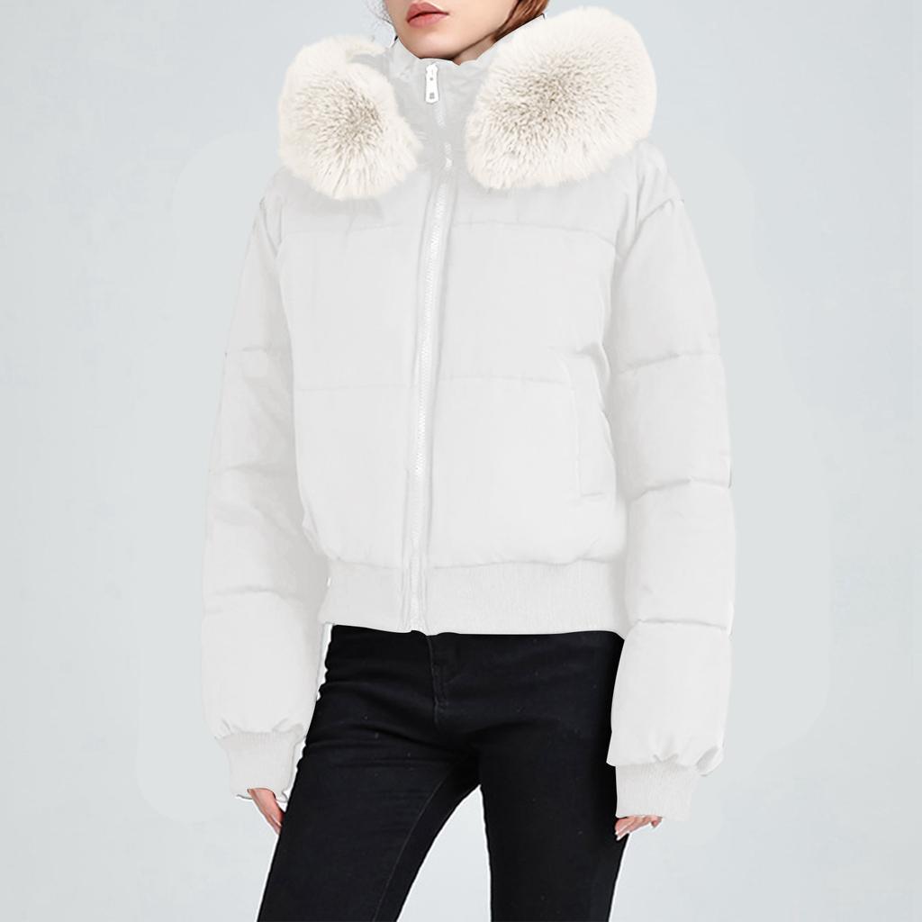 Женская зимняя куртка с капюшоном, короткая, на хлопковой подкладке