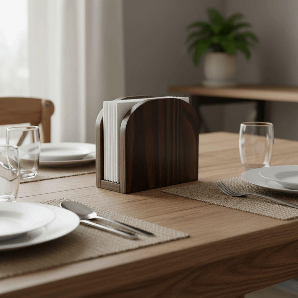 Upright Design Wooden Tissue Holders Solid Wood Wood Paper Box Napkin Storage Racks House Party