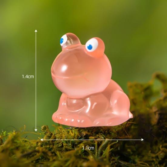 5Pcs Frog Ornaments Vivid Image  Resin Miniature Landscape Ornament Colorful Glow-in-the-Dark Frog Home Supplies