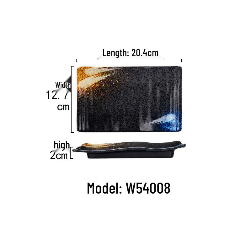 Japanese Melamine Rectangular Barbecue Side Dish Plate - Imitation Porcelain, Creative and Drop-Resistant for Hot Pot and Restaurants