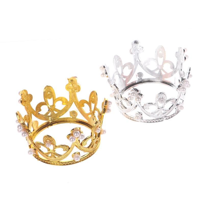 Mini Birthday Crown Cake Decoration Peach Heart Crown Baking Decor