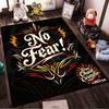 "No Fear Text Rug with Colorful Tribal Patterns, Stylish Decor" Suitable for use as an anti-slip for living room bedroom sofas