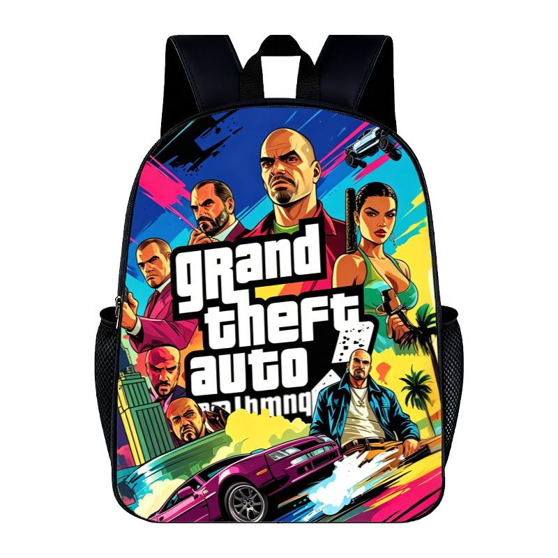 Grand Theft Auto Grand Theft Auto Peripheral Animation Backpack Cross Mirror Men'S And Women'S School Bags